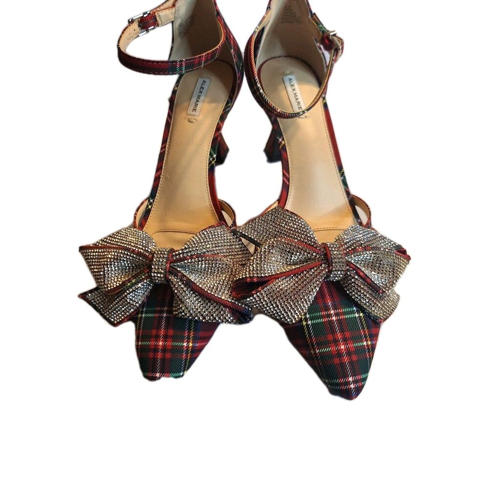 Alex Marie Carmela Plaid Rhinestone Women's Pumps Shoes.  Size 8.5